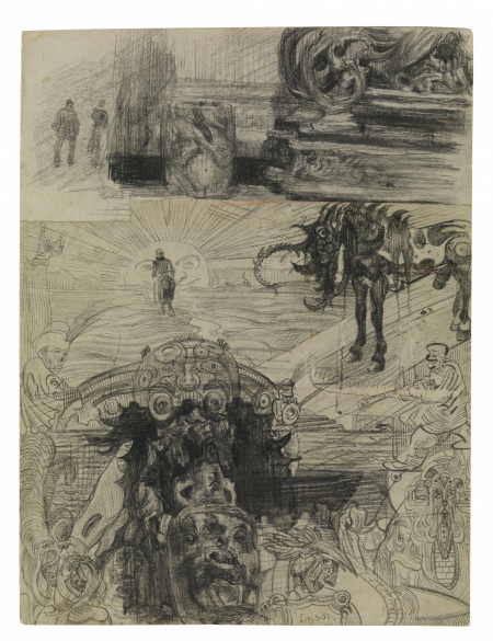 James Ensor, Paard met grifioenkop, demonen en interieurfragmenten.jpg